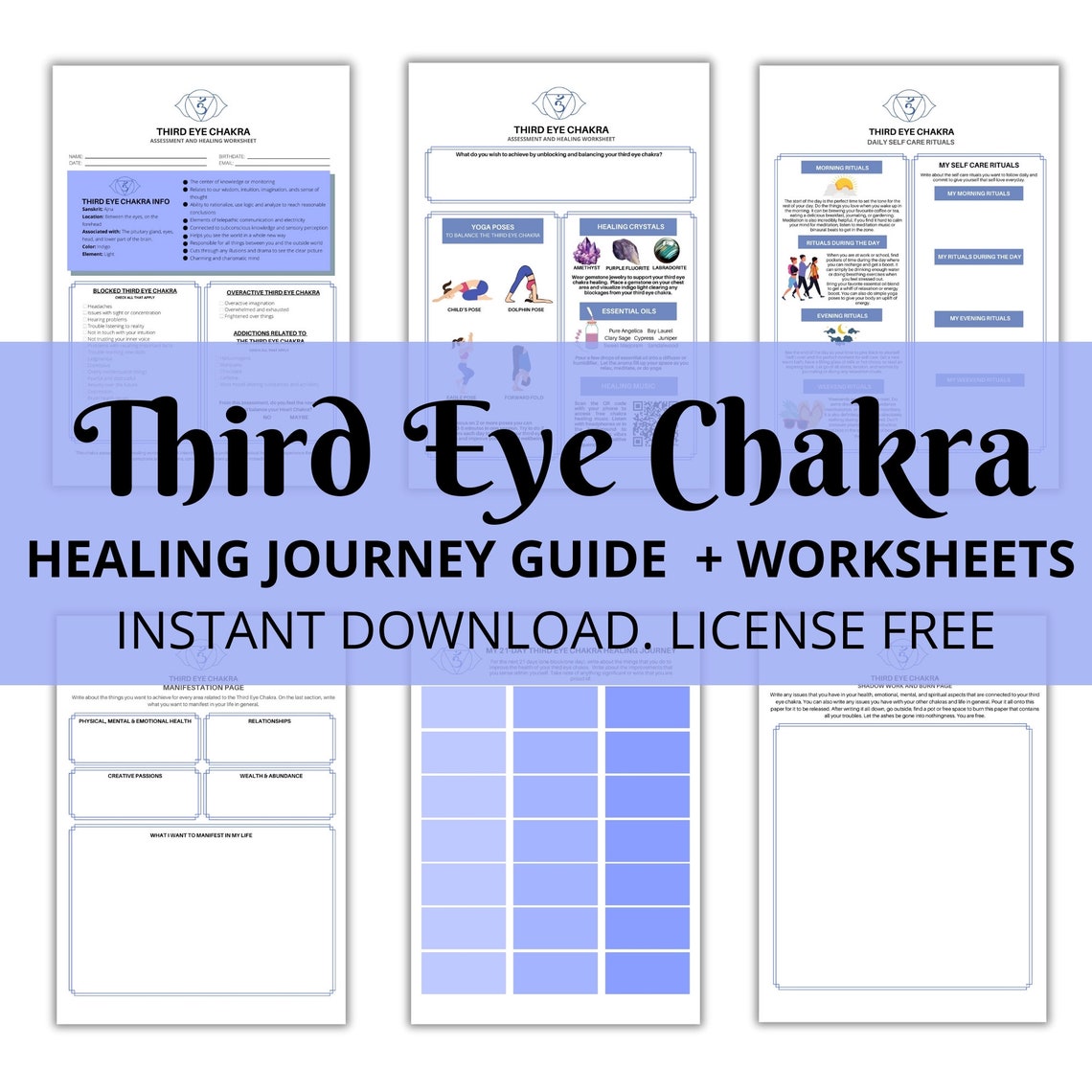 Third Eye Chakra Healing Guide Printable Worksheets Chakra Printable ...