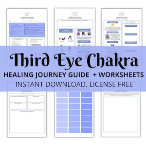 Third Eye Chakra Healing Guide Printable Worksheets Chakra Printable Healing Chart Printable Activity Therapy Coaching Self Care Worksheets