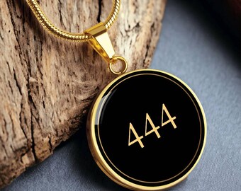 Angel Number 444 Necklace – Angel Number Gift – Manifestation Law of Attraction Jewelry – Gold Angel Number Meaningful Gift Lucky Necklace