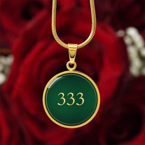 Angel Number 333 Necklace – Angel Number Gift – Manifestation Law of Attraction Jewelry – Gold Angel Number Meaningful Gift Lucky Necklace