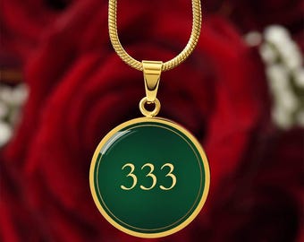 Angel Number 333 Necklace – Angel Number Gift – Manifestation Law of Attraction Jewelry – Gold Angel Number Meaningful Gift Lucky Necklace