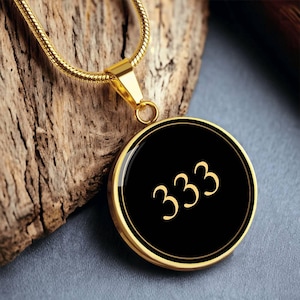 Angel Number 333 Necklace – Angel Number Gift – Manifestation Law of Attraction Jewelry – Gold Angel Number Meaningful Gift Lucky Necklace