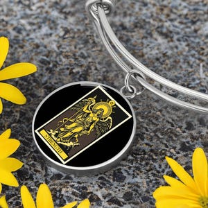 18k Gold Plated The Strength Tarot Bracelet, Tarot Card Bracelet, Gold Tarot Jewelry, Tarot Accessories, Custom Bracelet, Witchy Bracelet