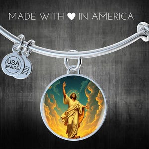 18K Gold Plated Jesus Bracelet | Sacred Heart of Jesus Christ | Gold and Stainless Steel Options | Jesus Jewelry | Adjustable Bracelet No. 2