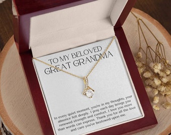 To My Beloved Great Grandma Luxury Necklace with Minimalist Message Card Great Grandmother Gift Great Nana Gift Grandmother Necklace