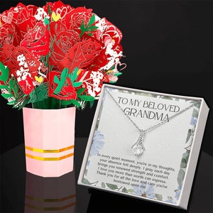 To My Beloved Grandma Halskette mit Garten Nachricht Karte und Blumenstrauß Oma Geschenk Für Gigi Beste Oma überhaupt Abuela Geschenk Gigi Geschenke