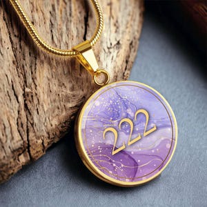 18k Gold Plated Angel Number 222 Necklace – Angel Number Gift – With Engraving Option – Gold Angel Number Meaningful Gift Lucky Necklace