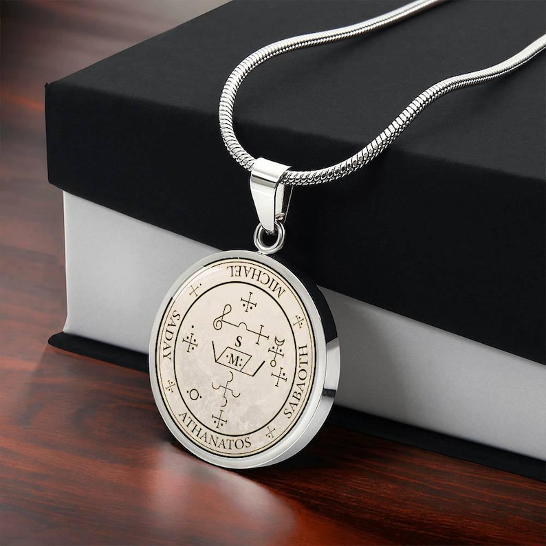 18k Gold Plated Archangel Michael Sigil Necklace Guardian Angel Necklace Archangel Sigil Protection Sigil Archangel Pendant Angel Sigils image 11