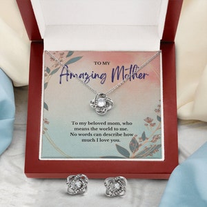 Conjunto de joyas para mi increíble madre, regalo para el día de la madre, collar y pendientes para madres, con tarjeta, regalo para mamá, ideas de regalo para mamá, regalo para mujer