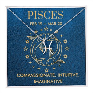 Pisces Zodiac Sign Necklace Astrology Jewelry Gift Pisces Zodiac Pendant Charm Gold Zodiac Necklace February March Birthday Gift