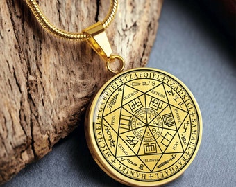 18k Gold 7 Archangels Sigil Necklace Guardian Angel Necklace Archangel Sigil Protection Manifestation Sigil Archangel Pendant Angel Sigils