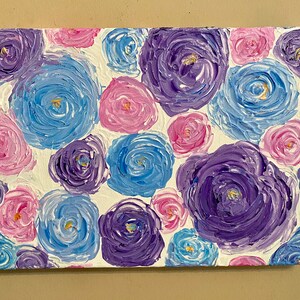 Original Messer Malerei, Blumen, Frühling, strukturierte Acryl Blumengemälde, Geschenke für sie, Geburtstagsgeschenk, Muttertagsgeschenk