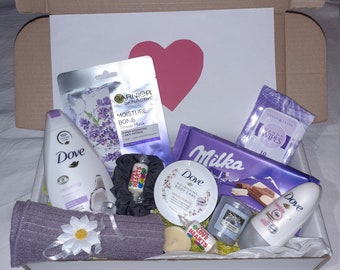 Ladies Luxury Dove Pamper Kit | Mother's Day Gift | Birthday | Relaxing Letterbox Gift | Purple Self-Care Package | Gift For Her