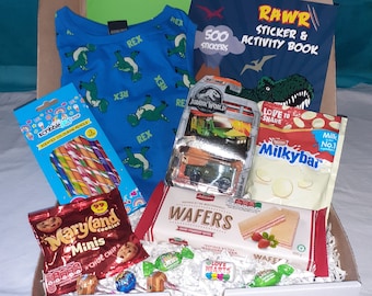 Children's Dinosaur Gift Hamper | Treat Box | Letterbox Gift | Activity Pack | Gift Set For Boys - Son/Brother/Friend/Nephew/Grandson