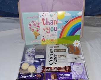 Ladies Purple Thinking Of You Letterbox Gift Hamper | Self-Care Package | Birthday | Thank You | Pick Me Up | Hug In A Box - Gift For Her