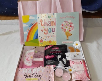 Ladies Pink Thinking Of You Letterbox Gift Hamper | Self-Care Package | Birthday | Thank You | Pick Me Up | Hug In A Box - Gift For Her