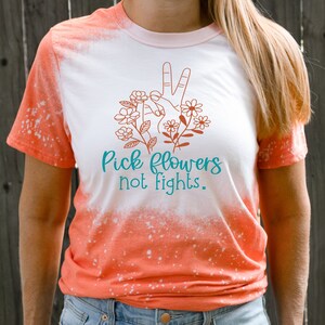 Super Cute Pick Flowers not Fights with Peace Sign SVG Digital Download, SVG/PNG for Flower and Plant Lovers; Kindness Design for Shirt, Mug