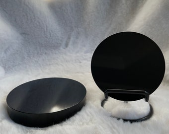 Black obsidian skrying mirror