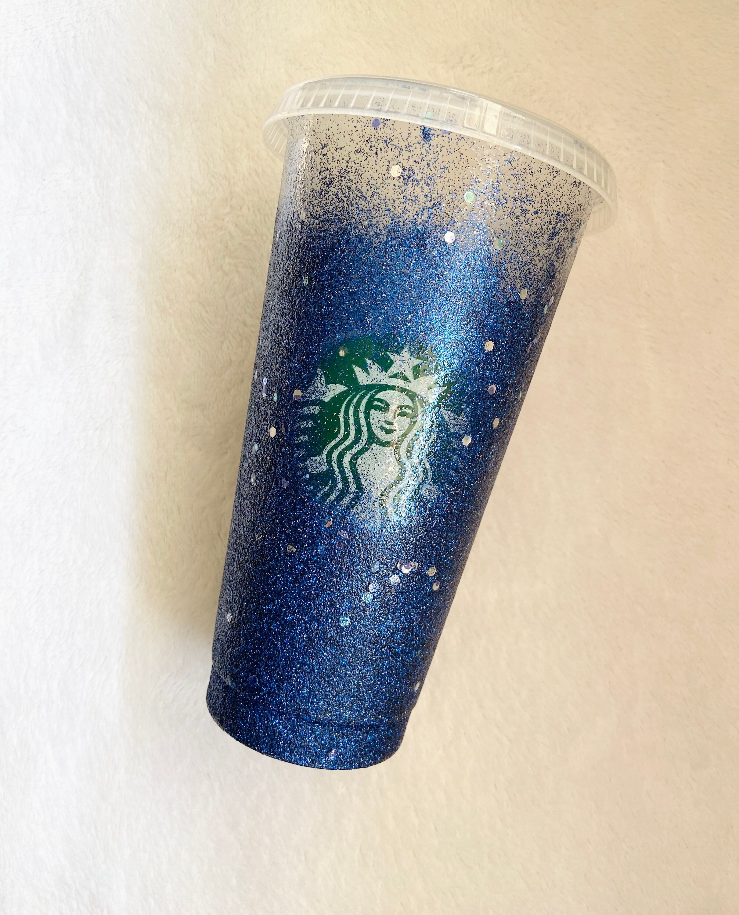 Dark Blue Glitter Personalized Blue Starbucks Cup Custom Etsy