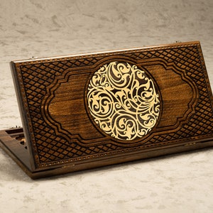 Wooden Backgammon Set with Ornament Design