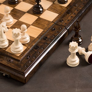 Wooden Hand-Carved Chess Set