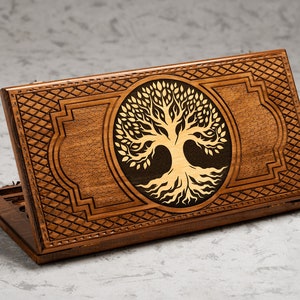 Wooden Backgammon Set - Tree of Life