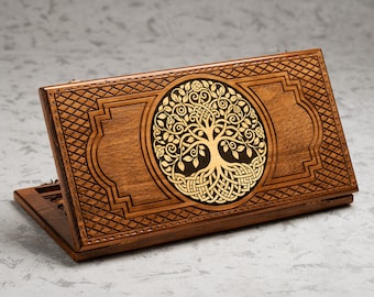 Tree of Life Wooden Backgammon Board