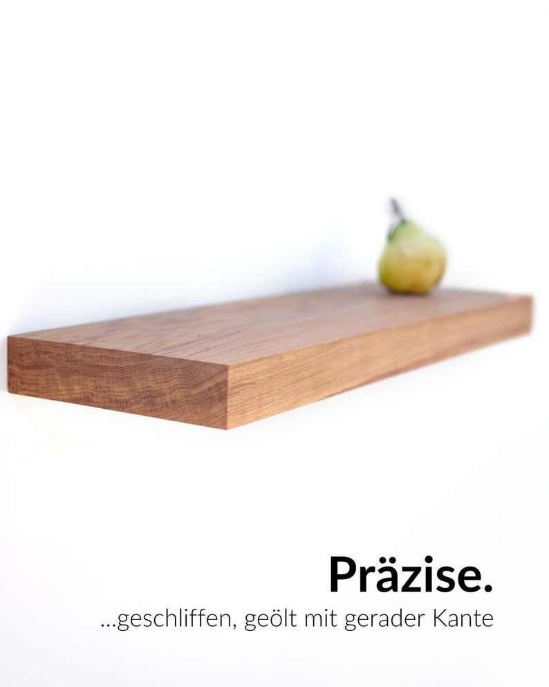 Wall shelf made of solid oak 4 cm | Handmade | Shelf board | Floating shelf board | Board | Kitchen shelf | Custom dimensions image 4