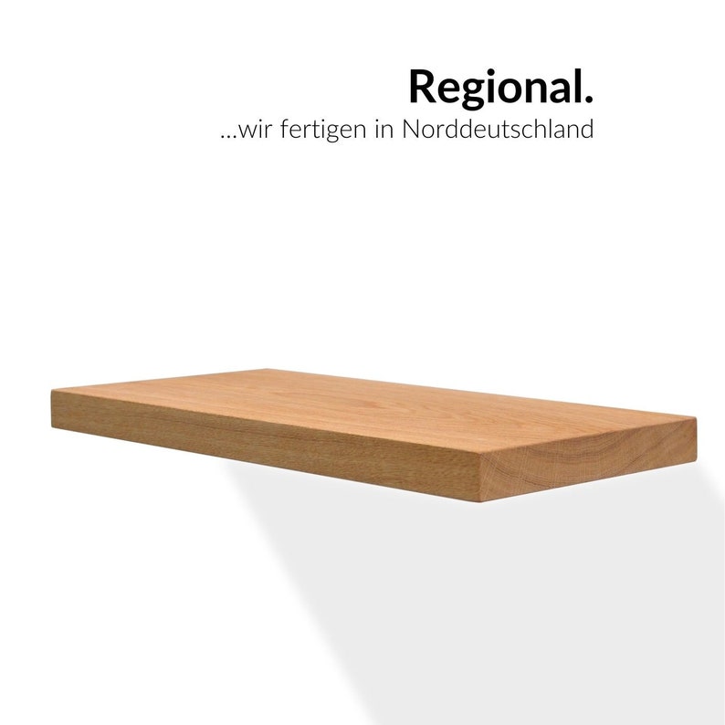 Wall shelf made of solid oak 4 cm | Handmade | Shelf board | Floating shelf board | Board | Kitchen shelf | Custom dimensions image 7