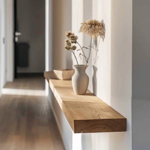 Wall shelf made of solid oak 4 cm | Handmade | Shelf board | floating shelf board | Board | Kitchen shelf | Custom dimensions