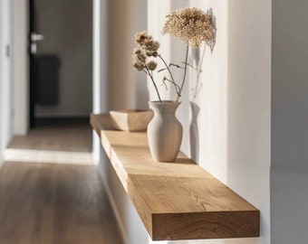 Wall shelf made of solid oak 4 cm | Handmade | Shelf board | Floating shelf board | Board | Kitchen shelf | Custom dimensions