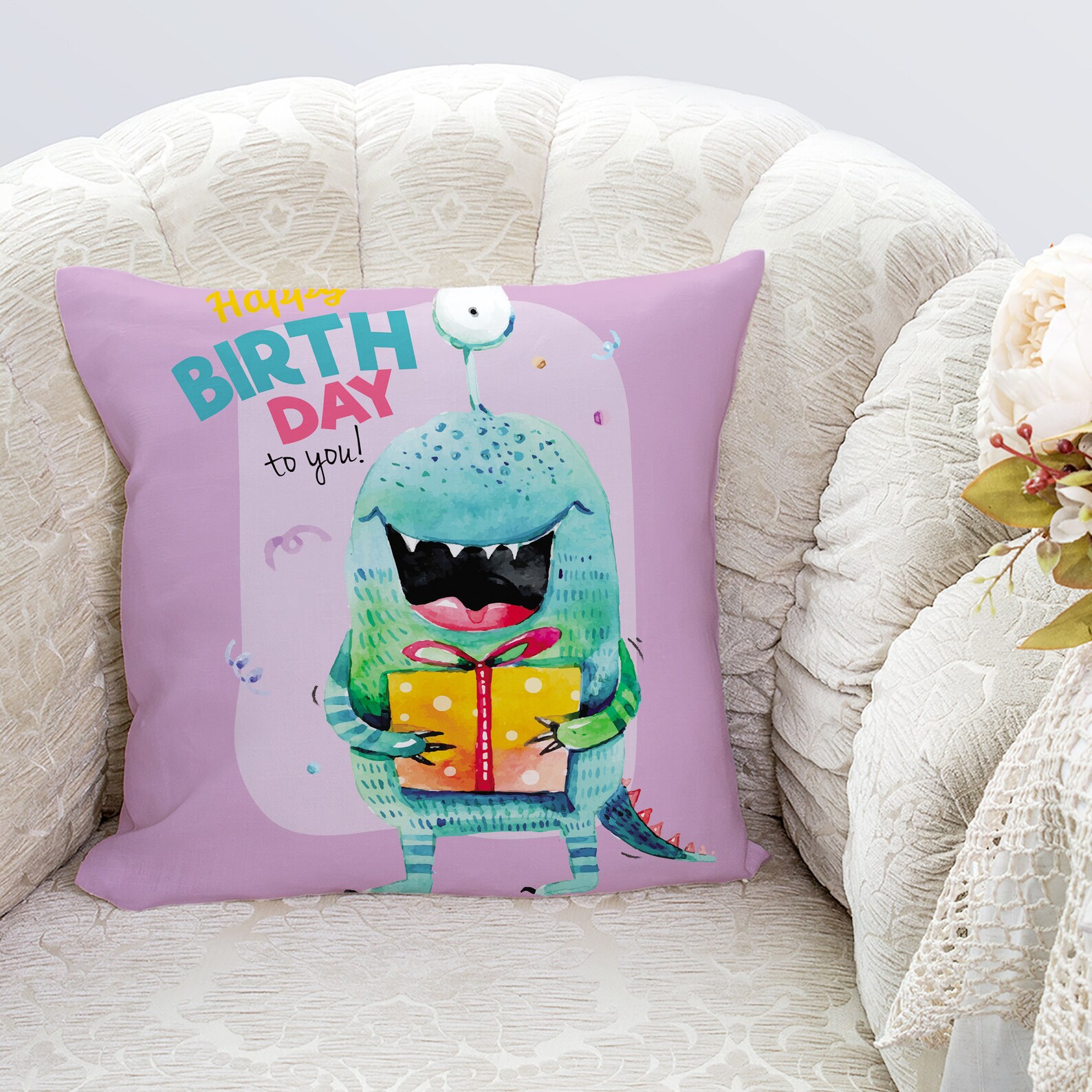 Cartoon Monster Pillow Case Customized lovely Pink Pillow Case Etsy