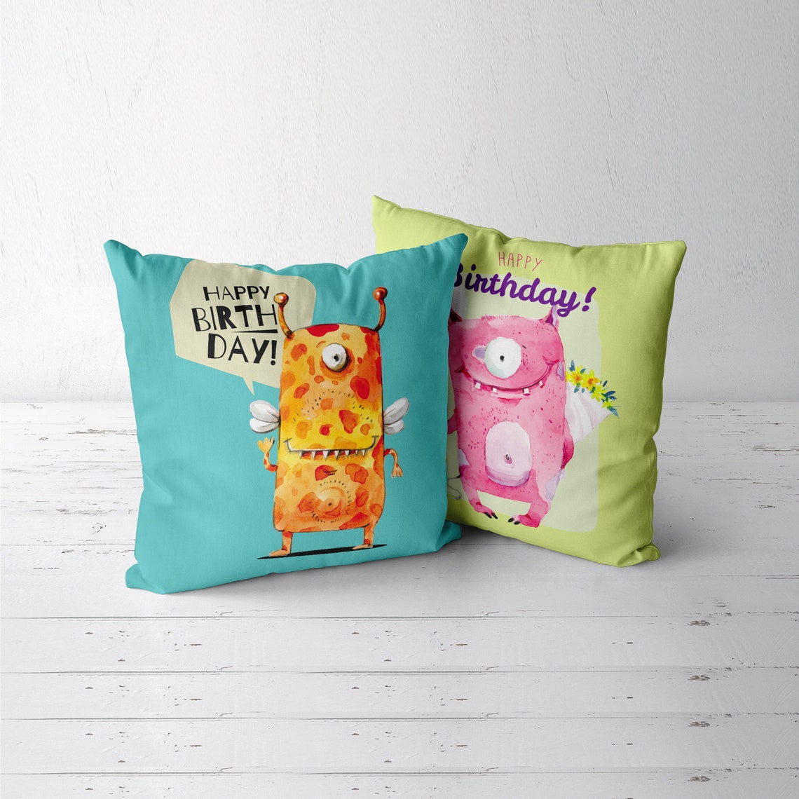 Cartoon Monster Pillow Case Customized lovely Pink Pillow Case Etsy