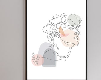 Man Face Line Art Etsy Man Face Line Art Etsy