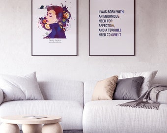 Audrey Hepburn Wall Art, set di 2 stampe, arte di Hollywood, arte stampabile, citazioni ispiratrici, citazioni di consapevolezza, decorazioni per la casa, citazioni di Buddha