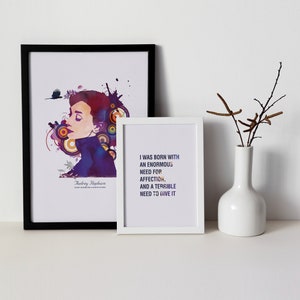 Audrey Hepburn Wall Art ,Set of 2 Prints,Hollywood Art,Printable Art, Inspirational Quotes, Mindfulness Quotes, Home Decor, Buddha Quotes image 2