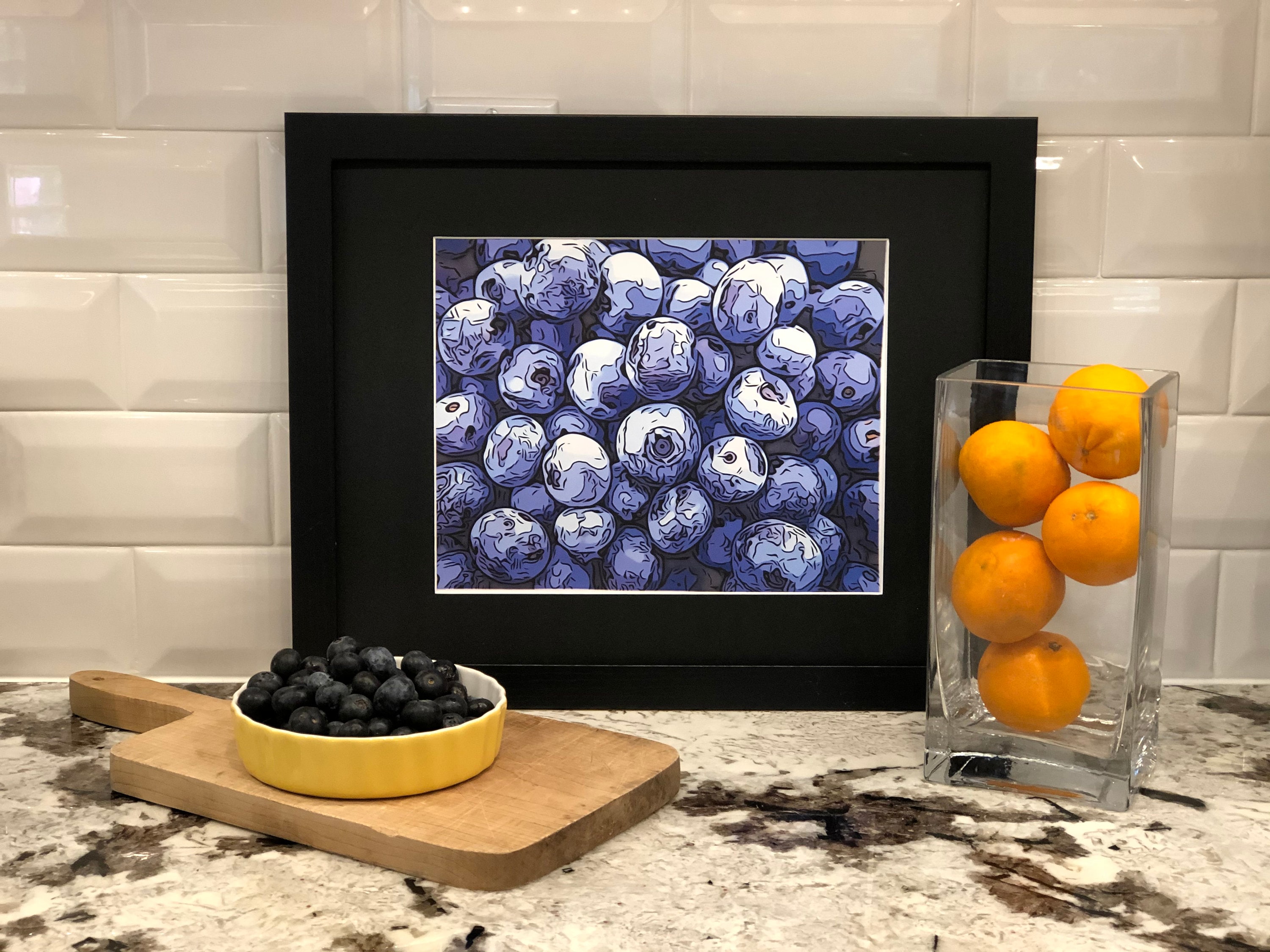 Blueberry Kitchen Art Blueberries Fruit Art 8x10 print Etsy