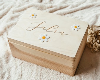 Personalisierte Erinnerungskiste Baby , Erinnerungskiste Baby , Holzbox mit Namen , Aufbewahrung Kinderzimmer ,weißer Name