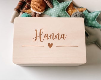 Personaliseerbare Erinnerungskiste Baby , Erinnerungskiste Baby , Holzbox mit Namen , Aufbewahrung Kinderzimmer hartdoos