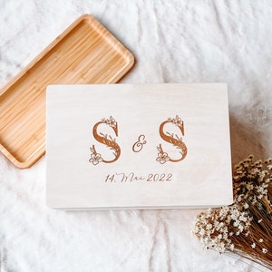 Personalisierte Erinnerungskiste zur Hochzeit, Personalisiertes Geschenk zur Hochzeit, Hochzeitsbox mit Initialen image 6