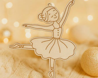 Weihnachtskugel, wooden ballerina, Xmas Ornaments, Christbaumschmuck, Mein erstes Weihnachten, Name Ornament, Christmas Decoration
