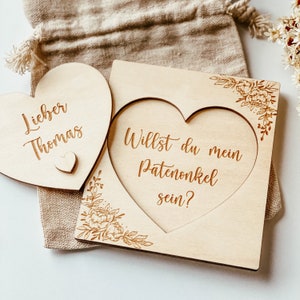 Willst du meine Patentante sein I Willst du mein Patenonkel sein /Patenonkel fragen personalisiert / Willst du meine Trauzeugin sein ?