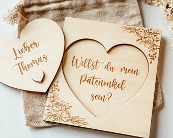 Willst du meine Patentante sein I Willst du mein Patenonkel sein /Patenonkel fragen personalisiert / Willst du meine Trauzeugin sein ?