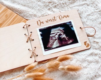 Schwangerschafts verkündung , Du Wirst Papa , Du wirst Oma , Baby-Verkündung , Schwangerschaft , Klemmbrett für Ultraschallbild