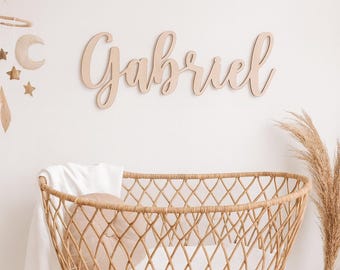 Personalisiertes Baby-Namensschild aus Holz, personalisierter Schriftzug, Namensschild, Schild aus Holz, Türschild, Hochzeit