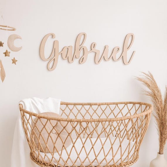 Personalized Wooden Baby Name Sign, Personalisierter Schriftzug , Namensschild ,  Schild aus Holz , Türschild , Hochzeit