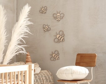 Wooden bees on the wall / plywood bee / Nursery wall decor / Plywood wall decoration