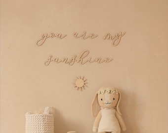 you are my sunshine + sun , Schriftzug aus Holz , nursery wooden wall script , Kinderzimmer Dekoration , Wanddekoration