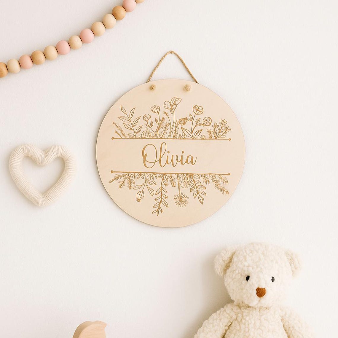 Name Sign Personalized Baby Gift Wooden Sign Nursery Baby Room Birth ...
