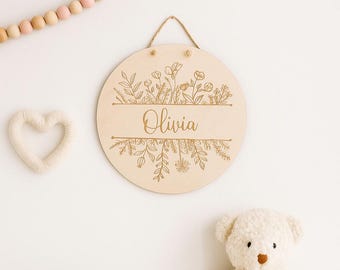 Name sign personalized baby gift wooden sign nursery baby room birth sign